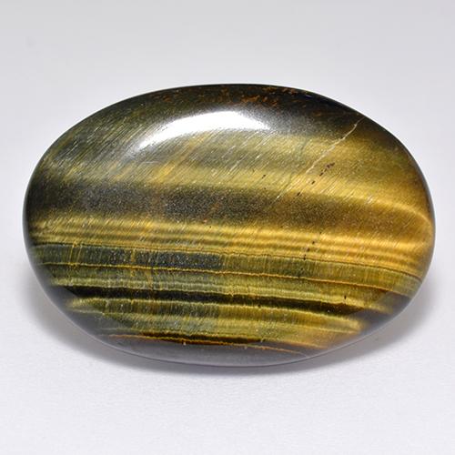 23,65 ctw natürlicher brauner Tiger's Eye, Oval Schliff, Lichtundurchlässig