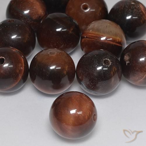 9,17 ctw natürlicher Mittel braun Tigerauge, Kugel / Ball, Lichtundurchlässig