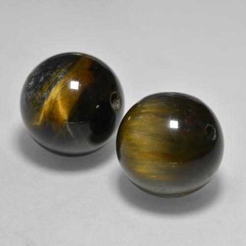 24,57 ct natürliche brauner Tiger's Eye-Edelsteine, Sphäre / Kugel, Lichtundurchlässig