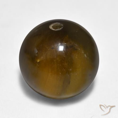 11.58ct Natürlicher Mittel braun Tigerauge, Kugel / Ball, Lichtundurchlässig