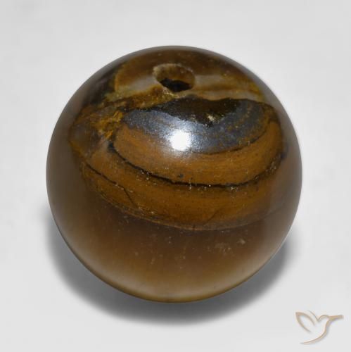 11,89 ctw natürlicher brauner Tiger's Eye, Sphäre / Kugel, Lichtundurchlässig