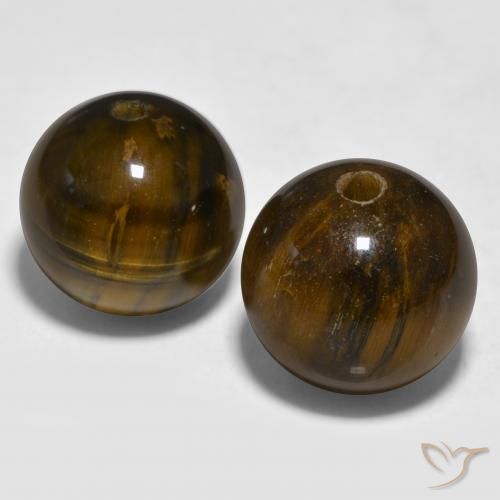 23.50 ct natürliche Warmes Braun Tigerauge-Edelsteine, Kugel / Ball, Lichtundurchlässig