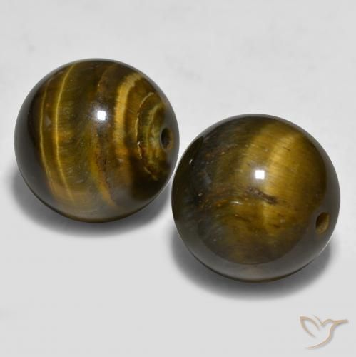 24.43 ct natürliche gold-braun Tigerauge-Edelsteine, Kugel / Ball, Lichtundurchlässig