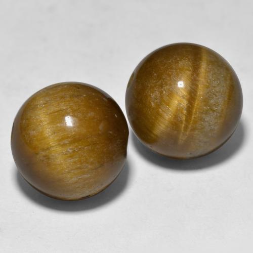 24,29 ct natürliche brauner Tiger's Eye-Edelsteine, Sphäre / Kugel, Lichtundurchlässig