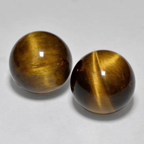 24,83 ct natürliche brauner Tigerauge-Edelsteine, Sphäre / Kugel, Lichtundurchlässig