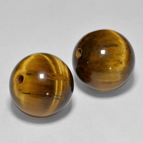24,83 ct natürliche brauner Tigerauge-Edelsteine, Sphäre / Kugel, Lichtundurchlässig