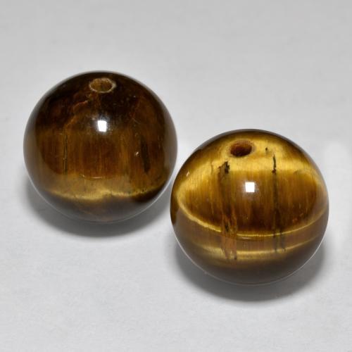 24,83 ct natürliche brauner Tigerauge-Edelsteine, Sphäre / Kugel, Lichtundurchlässig