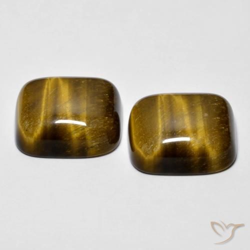17.05 ct natürliche Medium Dark-Brown Tigerauge-Edelsteine, Kissen, Lichtundurchlässig