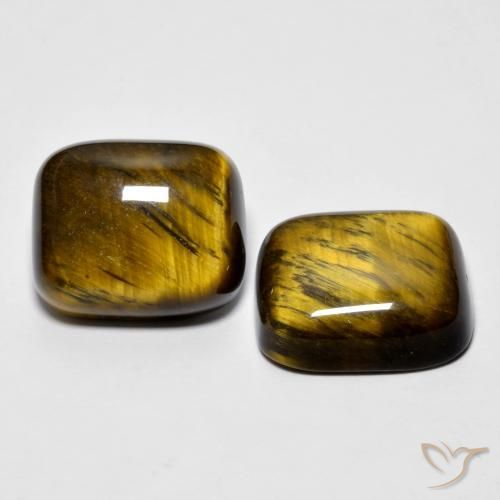 16.97 ct natürliche Medium Dark-Brown Tigerauge-Edelsteine, Kissen, Lichtundurchlässig