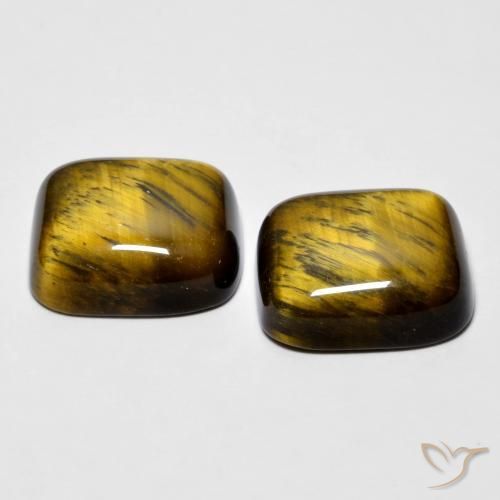 16.97 ct natürliche Medium Dark-Brown Tigerauge-Edelsteine, Kissen, Lichtundurchlässig