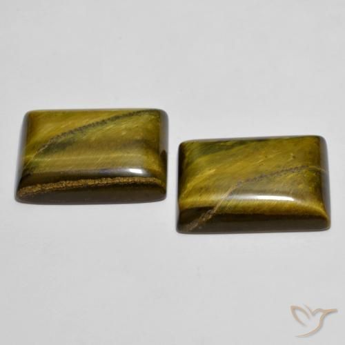 24.23 ct natürliche Warmes Braun Tigerauge-Edelsteine, Baguette, Lichtundurchlässig