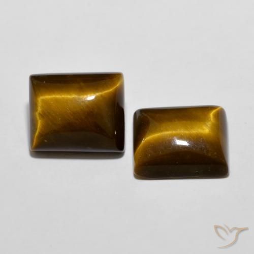 12.53 ct natürliche gelblich-braun Tigerauge-Edelsteine, Baguette, Lichtundurchlässig