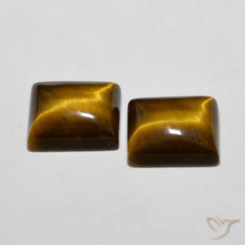 12.53 ct natürliche gelblich-braun Tigerauge-Edelsteine, Baguette, Lichtundurchlässig