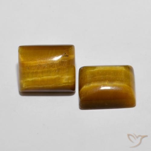 12.38 ct natürliche gelblich-braun Tigerauge-Edelsteine, Baguette, Lichtundurchlässig