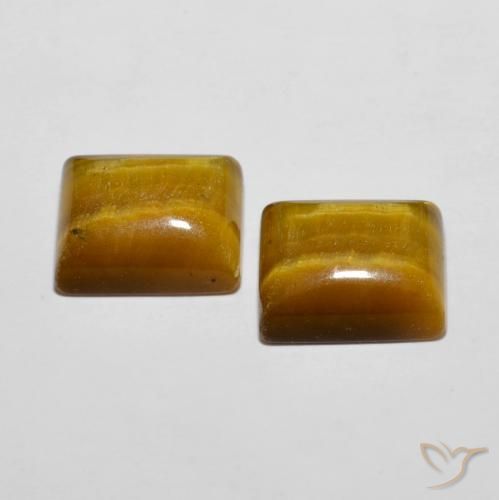 12.38 ct natürliche gelblich-braun Tigerauge-Edelsteine, Baguette, Lichtundurchlässig
