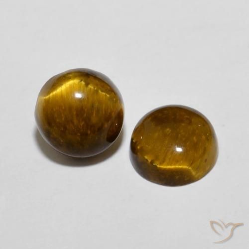 3.89 ct natürliche gold-braun Tigerauge-Edelsteine, Runden, Lichtundurchlässig