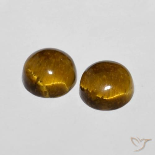 3.89 ct natürliche gold-braun Tigerauge-Edelsteine, Runden, Lichtundurchlässig