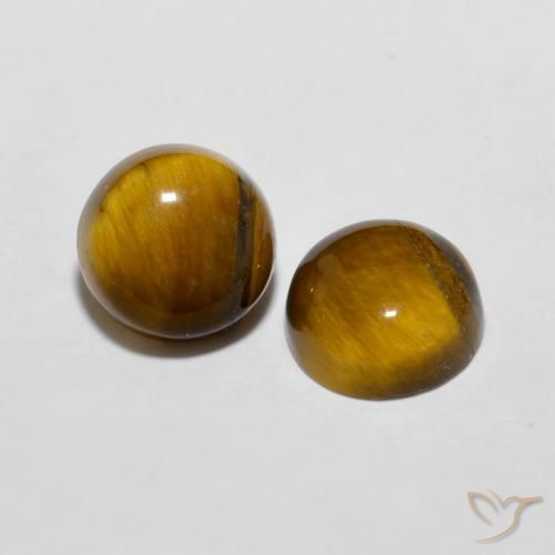3.99 ct natürliche gelblich-braun Tigerauge-Edelsteine, Runden, Lichtundurchlässig