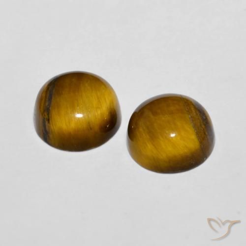 3.99 ct natürliche gelblich-braun Tigerauge-Edelsteine, Runden, Lichtundurchlässig