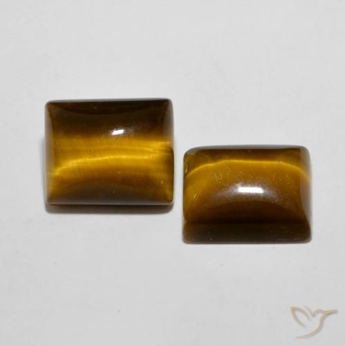 12.36 ct natürliche gelblich-braun Tigerauge-Edelsteine, Baguette, Lichtundurchlässig