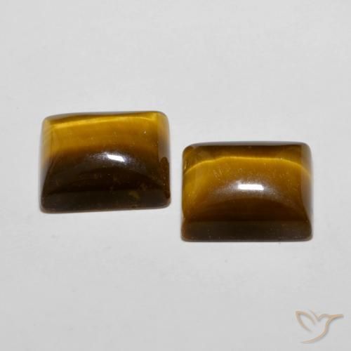 12.36 ct natürliche gelblich-braun Tigerauge-Edelsteine, Baguette, Lichtundurchlässig