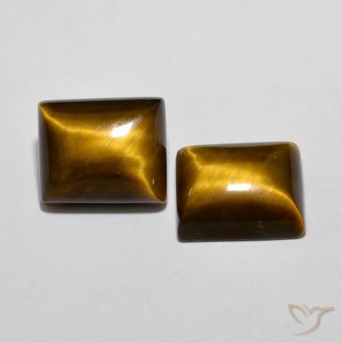 12.57 ct natürliche gelblich-braun Tigerauge-Edelsteine, Baguette, Lichtundurchlässig