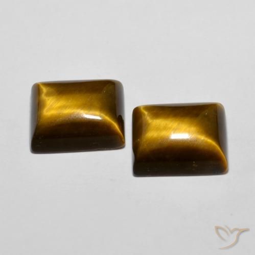 12.57 ct natürliche gelblich-braun Tigerauge-Edelsteine, Baguette, Lichtundurchlässig