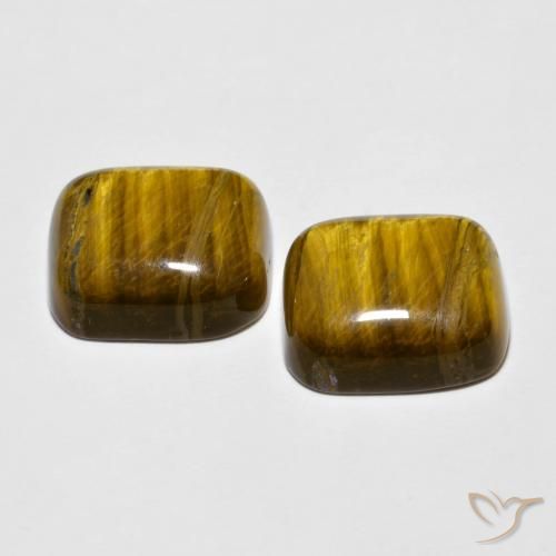 18.45 ct natürliche Warmes Braun Tigerauge-Edelsteine, Kissen, Lichtundurchlässig