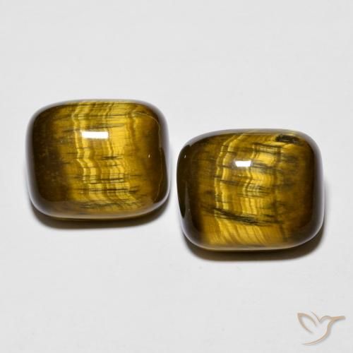 17.61ctw Natürlicher gold-braun Tigerauge, Kissen, Lichtundurchlässig