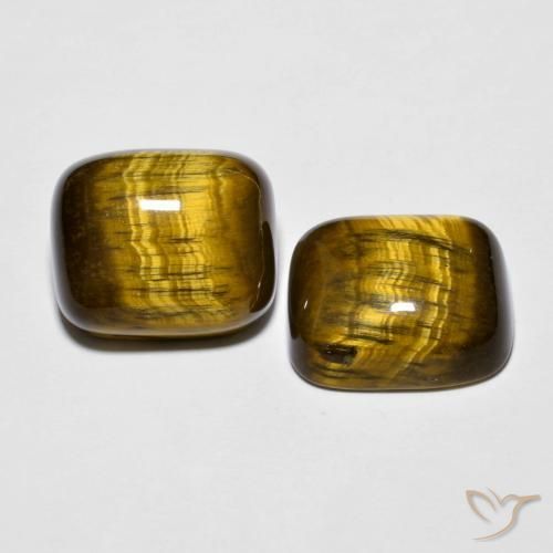17.61 ct natürliche gold-braun Tigerauge-Edelsteine, Kissen, Lichtundurchlässig