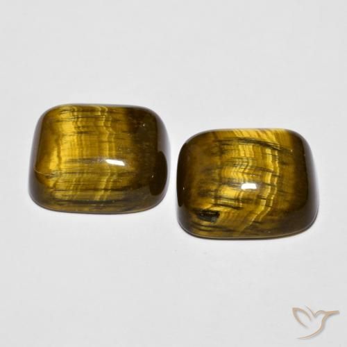 17.61 ct natürliche gold-braun Tigerauge-Edelsteine, Kissen, Lichtundurchlässig