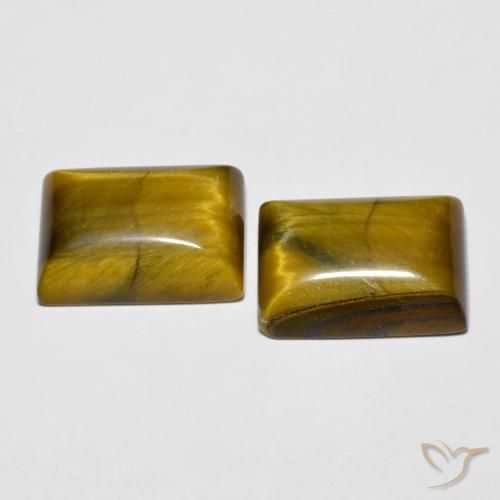 15.17 ct natürliche gold-braun Tigerauge-Edelsteine, Baguette, Lichtundurchlässig