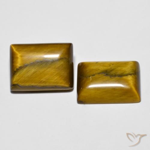 19.57 ct natürliche gold-braun Tigerauge-Edelsteine, Baguette, Lichtundurchlässig