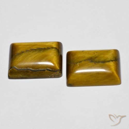 19.57 ct natürliche gold-braun Tigerauge-Edelsteine, Baguette, Lichtundurchlässig