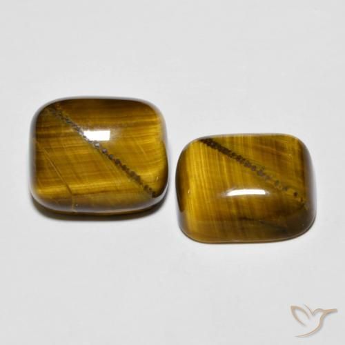 18.10 ct natürliche gelblich-braun Tigerauge-Edelsteine, Kissen, Lichtundurchlässig