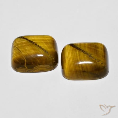 18.10 ct natürliche gelblich-braun Tigerauge-Edelsteine, Kissen, Lichtundurchlässig