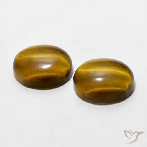 5.97 ct natürliche Warmes Braun Tigerauge-Edelsteine, Oval, Lichtundurchlässig