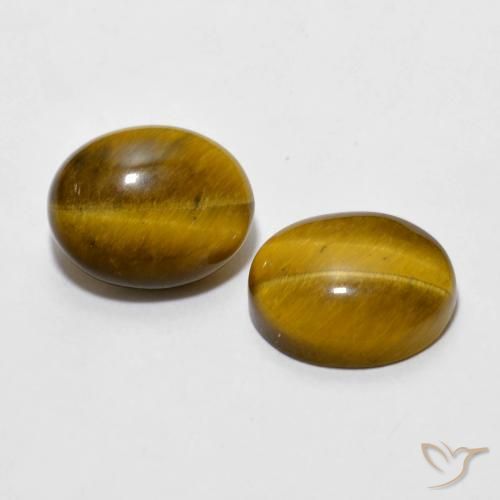 5.49 ct natürliche Mittel braun Tigerauge-Edelsteine, Oval, Lichtundurchlässig