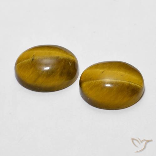 5.49 ct natürliche Mittel braun Tigerauge-Edelsteine, Oval, Lichtundurchlässig