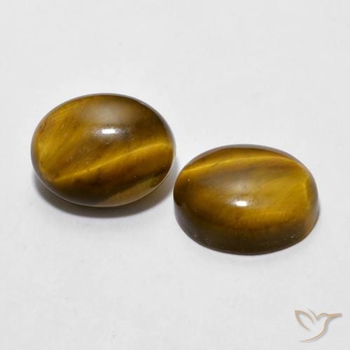 5.98 ct natürliche gelblich-braun Tigerauge-Edelsteine, Oval, Lichtundurchlässig