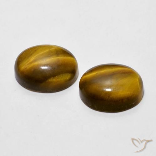 5.98 ct natürliche gelblich-braun Tigerauge-Edelsteine, Oval, Lichtundurchlässig