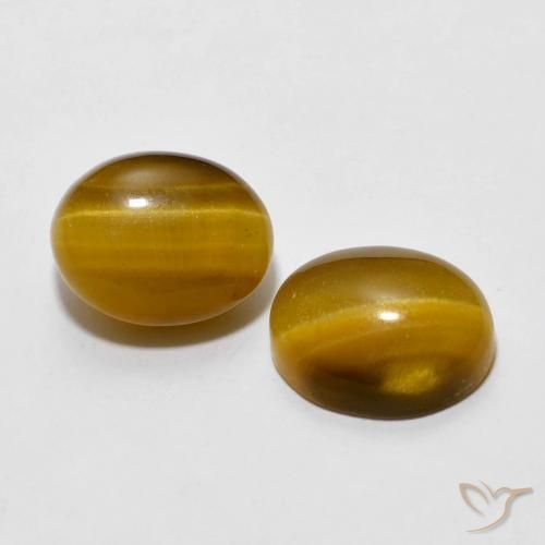 6.08 ct natürliche Warmes Braun Tigerauge-Edelsteine, Oval, Lichtundurchlässig