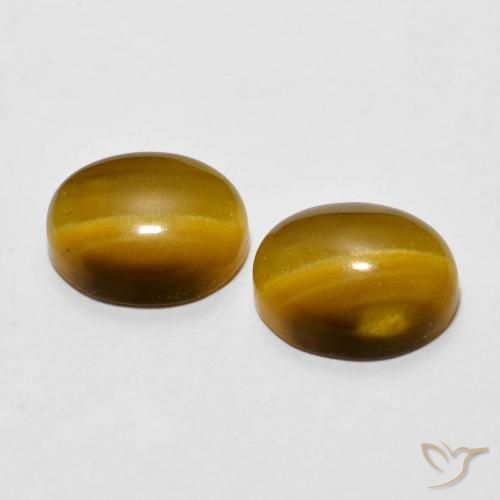 6.08 ct natürliche Warmes Braun Tigerauge-Edelsteine, Oval, Lichtundurchlässig