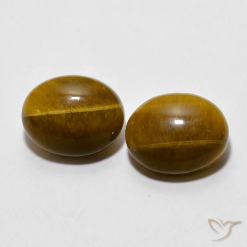 6.10ctw Natürlicher Mittel braun Tigerauge, Oval, Lichtundurchlässig