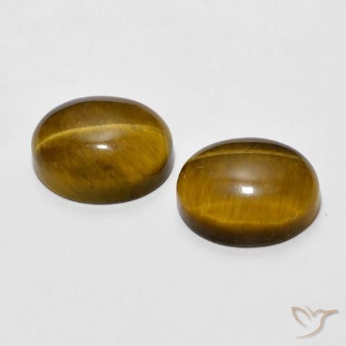 6.10 ct natürliche Mittel braun Tigerauge-Edelsteine, Oval, Lichtundurchlässig