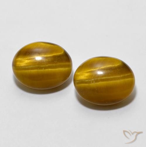 5.46ctw Natürlicher Warmes Braun Tigerauge, Oval, Lichtundurchlässig