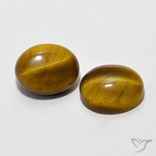 5.87 ct natürliche gold-braun Tigerauge-Edelsteine, Oval, Lichtundurchlässig