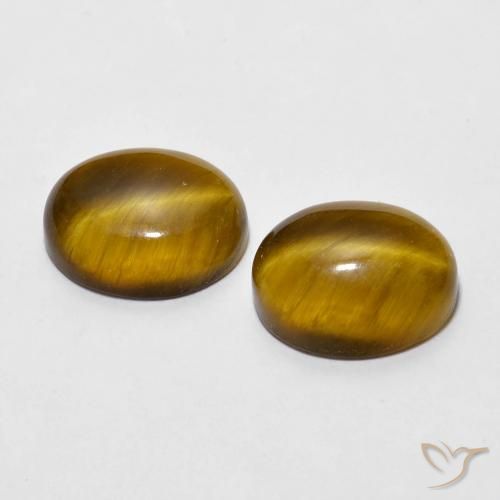 5.87 ct natürliche gold-braun Tigerauge-Edelsteine, Oval, Lichtundurchlässig