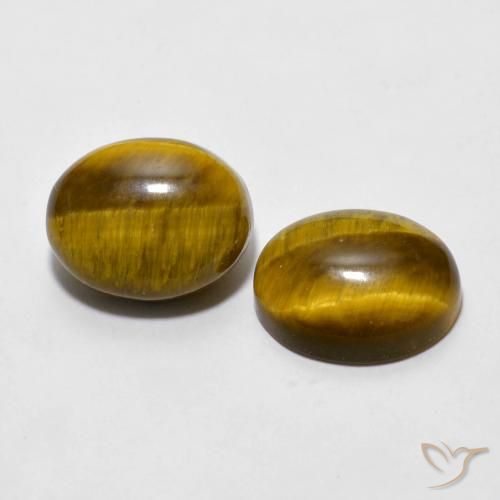 6.04 ct natürliche Warmes Braun Tigerauge-Edelsteine, Oval, Lichtundurchlässig