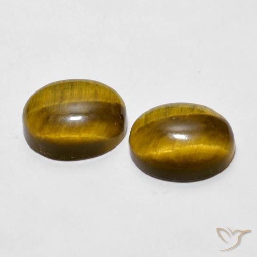 6.04 ct natürliche Warmes Braun Tigerauge-Edelsteine, Oval, Lichtundurchlässig